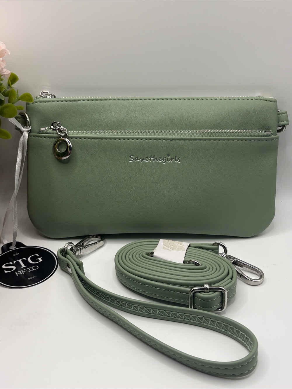 Save the Girls Bella RFID Crossbody Bag ~ Laurel Green